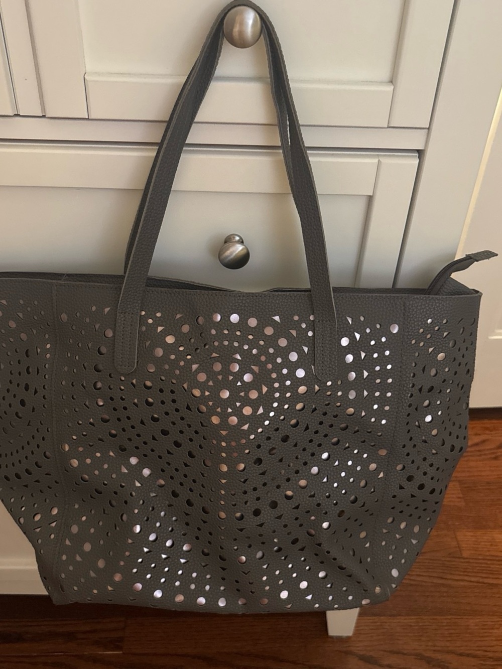 Gray Holographic Tote Bag - Unbranded